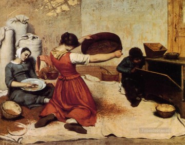  Gran Arte - Los tamices de grano Realista pintor Gustave Courbet